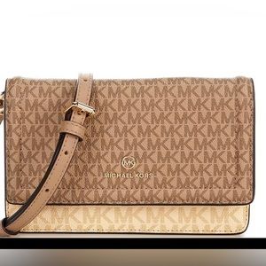 Michael Kors, the Signature Logo Jet Set Small Phone Crossbody Bag